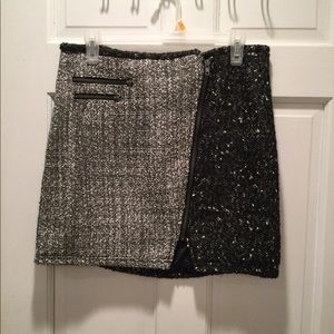 Tweed Zipper Mini Skirt
